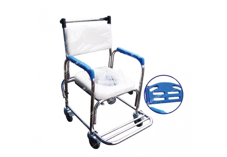 免運【好鄰居】AL023B 不鏽鋼固手附輪便盆椅